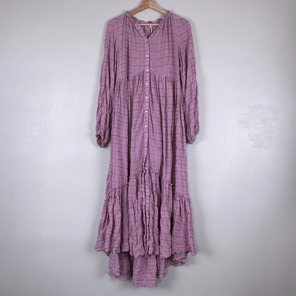 Free People Dresses & Skirts - Free People Edie Dress Women XS Boho Cottage Romantic Oversized Button Gauzy